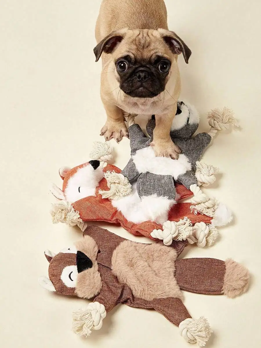 Plush Squirrel And Fox Dog Toys With Rope Knots And Crinkle Paper For Interactive Play
Plush Squirrel And Fox Dog Toys With Rope Knots And Crinkle Paper For Interactive Play