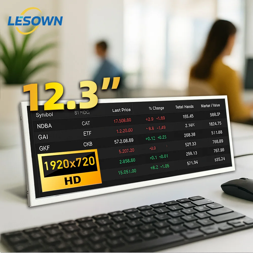 LESOWN 12.3 Inch Portable Auxiliary Monitor – 1920x720 IPS AIDA64 Sensor Panel Perfect Strip Screen for Travel Car Office Setup
LESOWN 12.3 Inch Portable Auxiliary Monitor – 1920x720 IPS AIDA64 Sensor Panel Perfect Strip Screen for Travel Car Office Setup