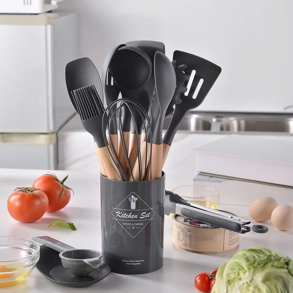 12/14Pcs/Set Heat-Resistant Kitchen Utensils Set Eco-Friendly Multi-functional Silicone Kitchenware Set with Storage Bucket
12/14Pcs/Set Heat-Resistant Kitchen Utensils Set Eco-Friendly Multi-functional Silicone Kitchenware Set with Storage Bucket