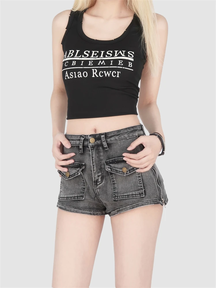 Women's Front Pocket Design Sexy Black Gray Denim Shorts Summer New Super Hot Girl Street Casual Female Hip Wrap Mini Shorts
Women's Front Pocket Design Sexy Black Gray Denim Shorts Summer New Super Hot Girl Street Casual Female Hip Wrap Mini Shorts