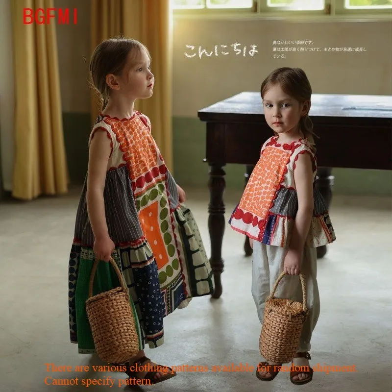 Kids Girls' Retro Dress 1-10Y Siblings Clothes Ethnic Style Children's Vest Summer Fashion Sleeveless Top Printed Pattern Random
Kids Girls' Retro Dress 1-10Y Siblings Clothes Ethnic Style Children's Vest Summer Fashion Sleeveless Top Printed Pattern Random
