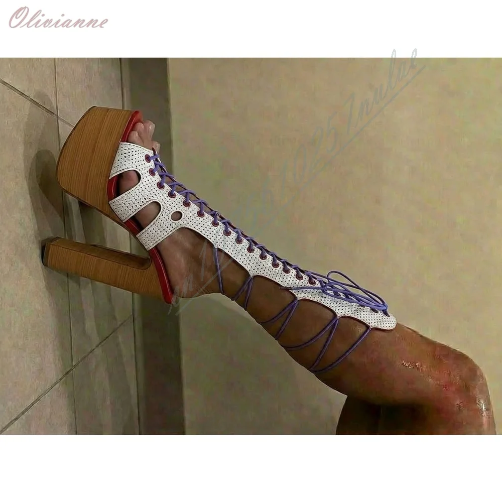 Y2K Fashion Women Hollow Out Knee High Sandals Thick Platform Block Heel Punk Club Party Statement Footwear Festival Shoes
Y2K Fashion Women Hollow Out Knee High Sandals Thick Platform Block Heel Punk Club Party Statement Footwear Festival Shoes
