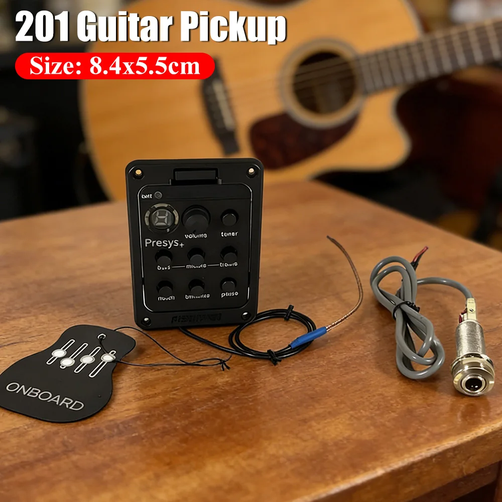 201 Guitar Pickups Onboard Preamps 4 Band Acoustic Guitar Pickup Preamp EQ Tuner Mic Blend Preamp for Fishman Presys+
201 Guitar Pickups Onboard Preamps 4 Band Acoustic Guitar Pickup Preamp EQ Tuner Mic Blend Preamp for Fishman Presys+