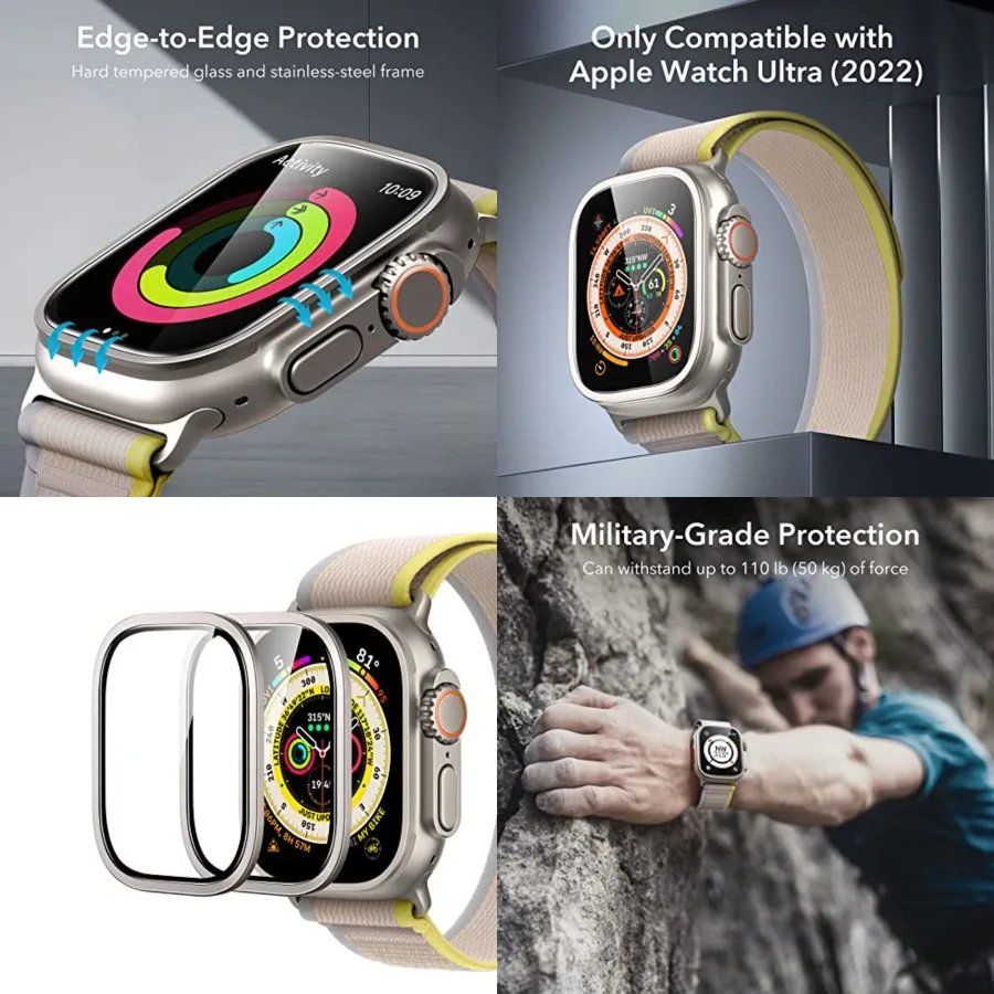 2 Pack Armorite Screen Protector for Apple Watch Ultra 3/Ultra 2/Ultra 49 mm,Military Grade Protection, Tempered Glass Film wit
2 Pack Armorite Screen Protector for Apple Watch Ultra 3/Ultra 2/Ultra 49 mm,Military Grade Protection, Tempered Glass Film wit