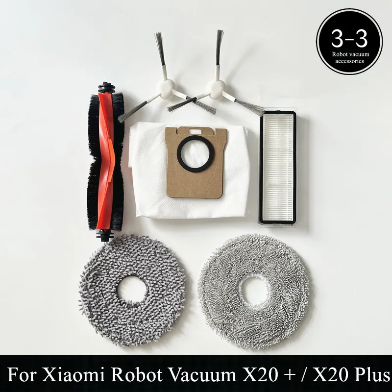 For Xiaomi Robot Vacuum X20 + / X20 Plus Dust Bag Mop Cloth Accessories Main Side Brush Hepa Filter Replacement Parts
For Xiaomi Robot Vacuum X20 + / X20 Plus Dust Bag Mop Cloth Accessories Main Side Brush Hepa Filter Replacement Parts