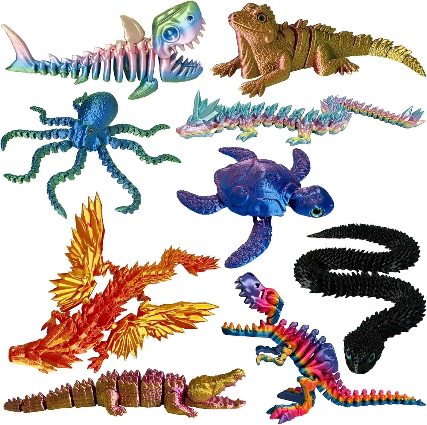 9 PCS 3D Printed Animals Fidget Toys, Full Body Joint Movable Design for Home Office Desk Decor, Birthday Gift
9 PCS 3D Printed Animals Fidget Toys, Full Body Joint Movable Design for Home Office Desk Decor, Birthday Gift