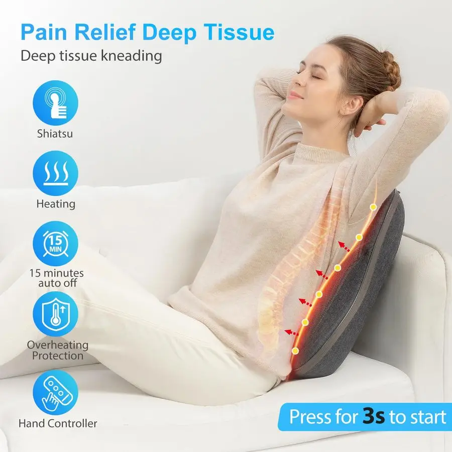 Shiatsu Back Massager with Heat, FSA Eligible Massager for Lower Back Pain Relief, Deep Tissue Kneading Massage, HSA Store Eligi
Shiatsu Back Massager with Heat, FSA Eligible Massager for Lower Back Pain Relief, Deep Tissue Kneading Massage, HSA Store Eligi