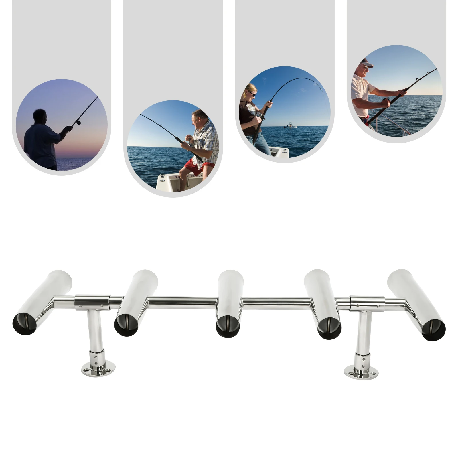 5-Tube Silver Fishing Rod Holder 304 Stainless Steel Material Polishing Process Corrosion&Anti-Rust Durable Design
5-Tube Silver Fishing Rod Holder 304 Stainless Steel Material Polishing Process Corrosion&Anti-Rust Durable Design
