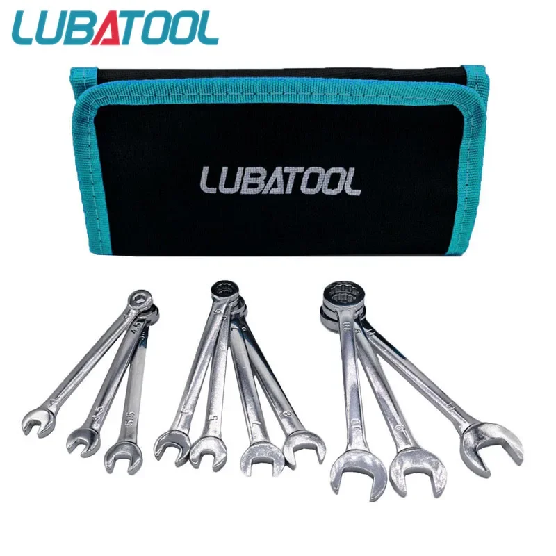 LUBATOOL 10 шт. мини-легкий набор комбинированных ключей-органайзер с прокатным мешком метрическая 4-11 мм/SAE 5/32 "-7/16" углеродистая сталь
LUBATOOL 10 шт. мини-легкий набор комбинированных ключей-органайзер с прокатным мешком метрическая 4-11 мм/SAE 5/32 "-7/16" углеродистая сталь