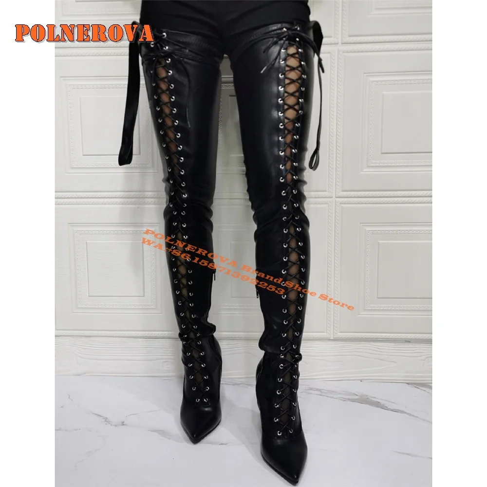 Cross Tied Sexy Black Belt Boots Pointed Toe Thin Heel Side Zip Sexy Big Size 47 Women Runway Show Booties 2024 Spicy Girl Shoes
Cross Tied Sexy Black Belt Boots Pointed Toe Thin Heel Side Zip Sexy Big Size 47 Women Runway Show Booties 2024 Spicy Girl Shoes