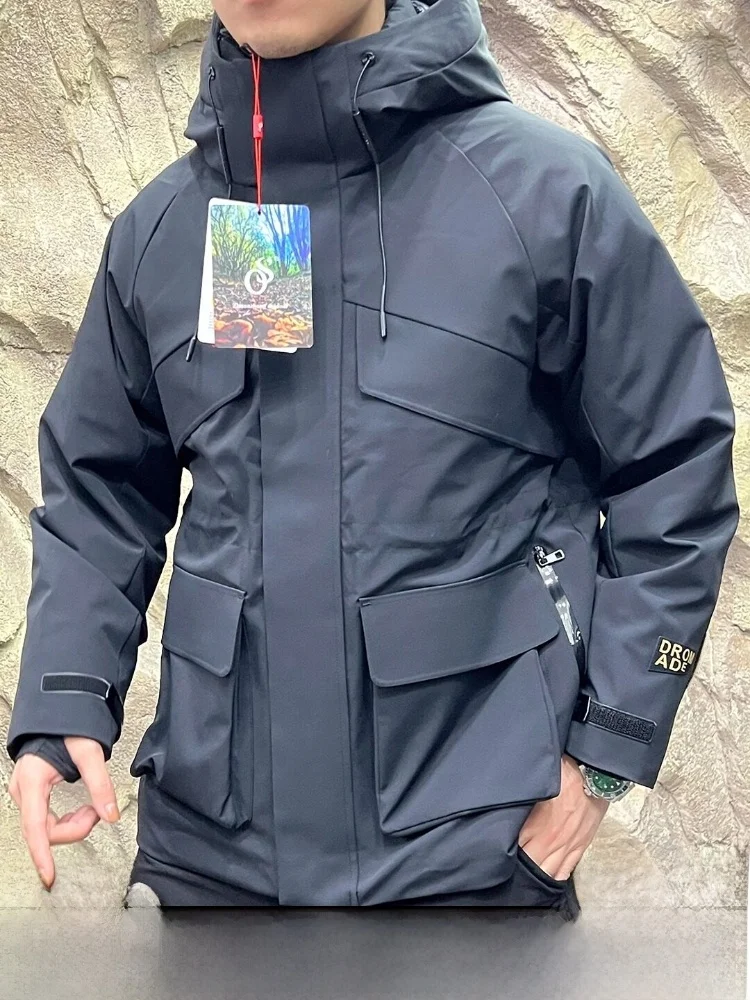 Водонепроницаемая мужская зимняя куртка-пуховик с ультратеплым наполнителем из пуха, на молнии, с капюшоном
Водонепроницаемая мужская зимняя куртка-пуховик с ультратеплым наполнителем из пуха, на молнии, с капюшоном