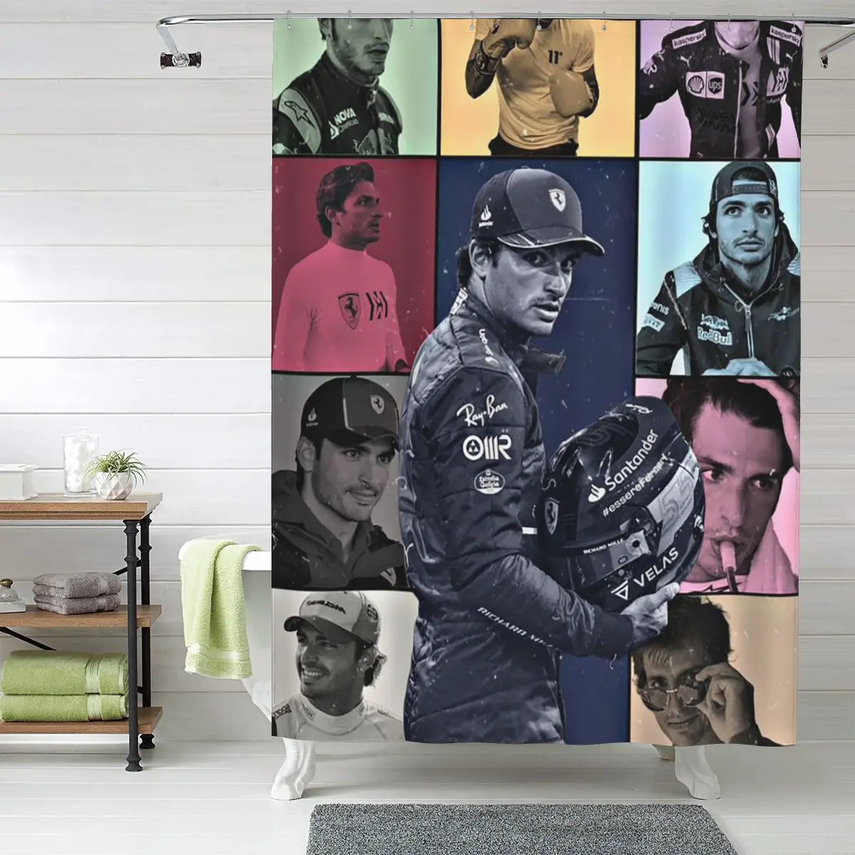Carlos Sainz Eras TourShower Curtain Bathroom Polyester Waterproof Bath Curtains with Hooks
Carlos Sainz Eras TourShower Curtain Bathroom Polyester Waterproof Bath Curtains with Hooks