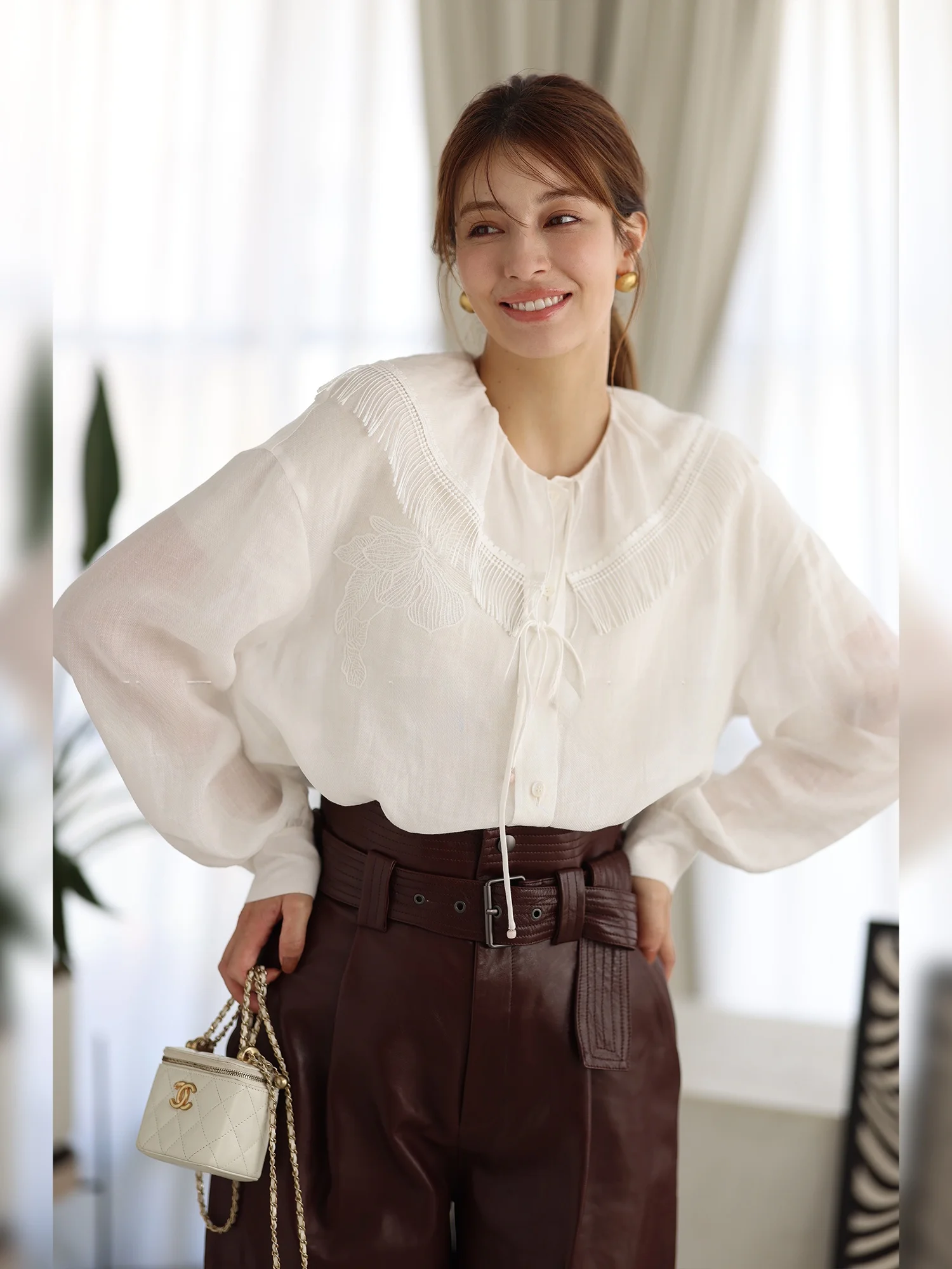 WinnieTang R P Weave Ruffle Hemmed Smoed Collar Patchwork Lace Flowers Loose irt Top Vintage Sle Long Sve Women's...
WinnieTang R P Weave Ruffle Hemmed Smoed Collar Patchwork Lace Flowers Loose irt Top Vintage Sle Long Sve Women's...