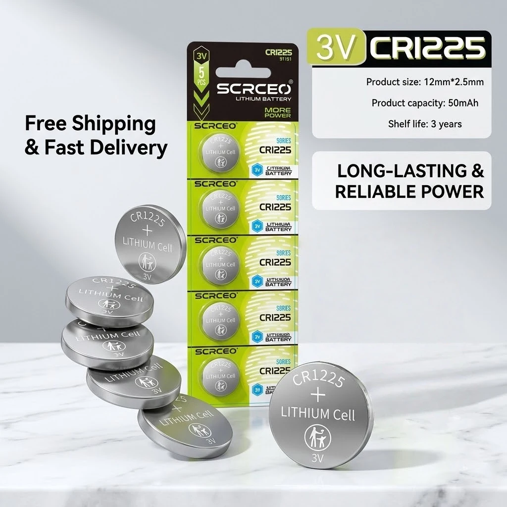 CR1225 3V Lithium Button Battery 50mAh For Watch Toy Remote Control Compatible With Various Electronic Devices
CR1225 3V Lithium Button Battery 50mAh For Watch Toy Remote Control Compatible With Various Electronic Devices
