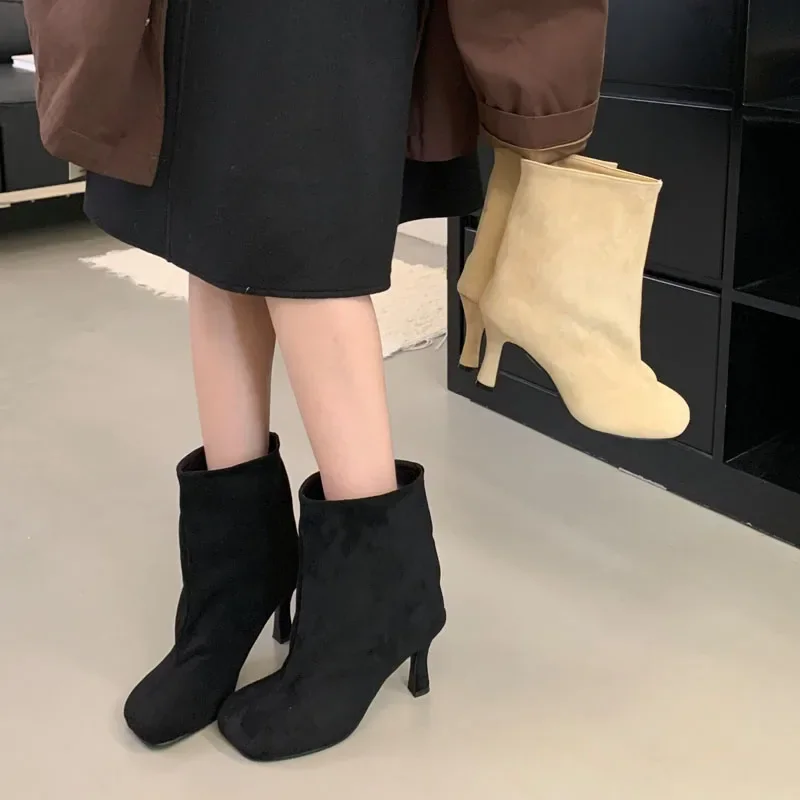 Women's Round Toe Faux Suede Ruched Slip‑On Ankle Stiletto Heel Boots, Minimalist Elegant Daily Evening Footwear, Drop Shipping
Women's Round Toe Faux Suede Ruched Slip‑On Ankle Stiletto Heel Boots, Minimalist Elegant Daily Evening Footwear, Drop Shipping