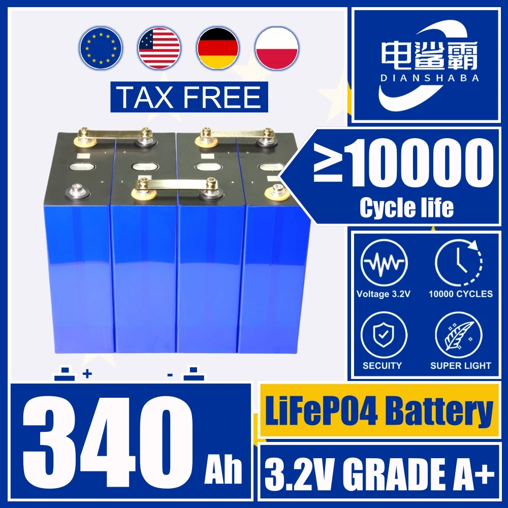Lifepo4 Battery 3.2V 340AH DIY 12V 24V 48V Rechargeable Cell For RV Vans Campers EV Boats Yacht Golf Carts Forklift Solar Batter 
Lifepo4 Battery 3.2V 340AH DIY 12V 24V 48V Rechargeable Cell For RV Vans Campers EV Boats Yacht Golf Carts Forklift Solar Batter