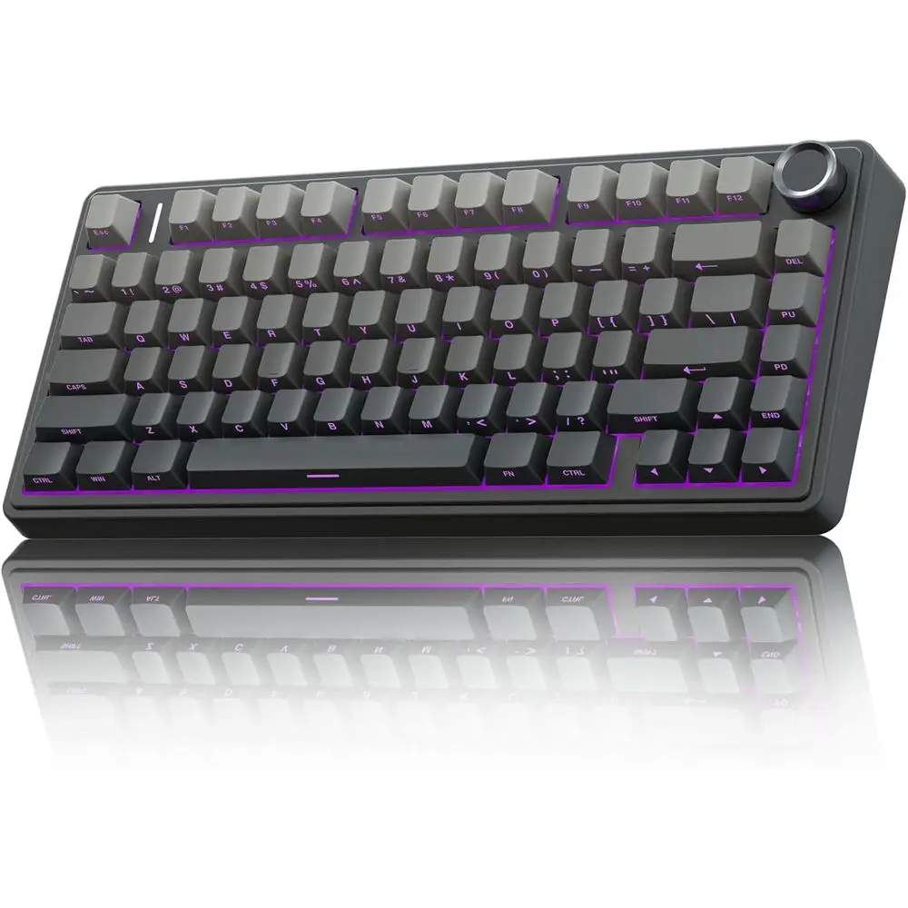 75% Customizable Mechanical Keyboard with RGB Backlight, Hot Swappable, Pre-lubed Switches, Side-Printed PBT Keys, 2.4GHz/USB-C/
75% Customizable Mechanical Keyboard with RGB Backlight, Hot Swappable, Pre-lubed Switches, Side-Printed PBT Keys, 2.4GHz/USB-C/