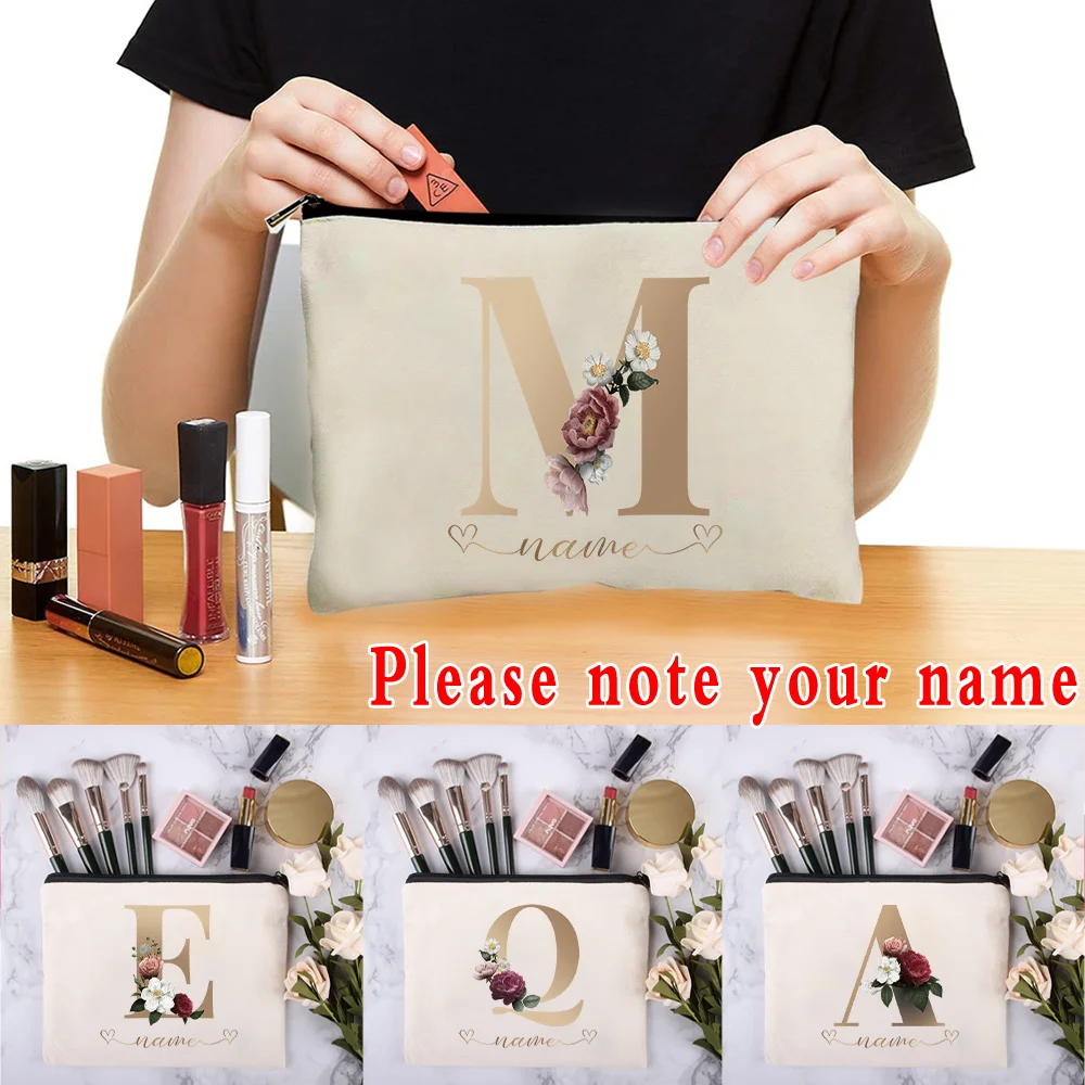 Custom Name Gold 26 Letter Cosmetic Bag Women Outdoor Travel Beauty Makeup Bag Storage Pouch Bachelor Party Lipstick Clutch Bag
Custom Name Gold 26 Letter Cosmetic Bag Women Outdoor Travel Beauty Makeup Bag Storage Pouch Bachelor Party Lipstick Clutch Bag