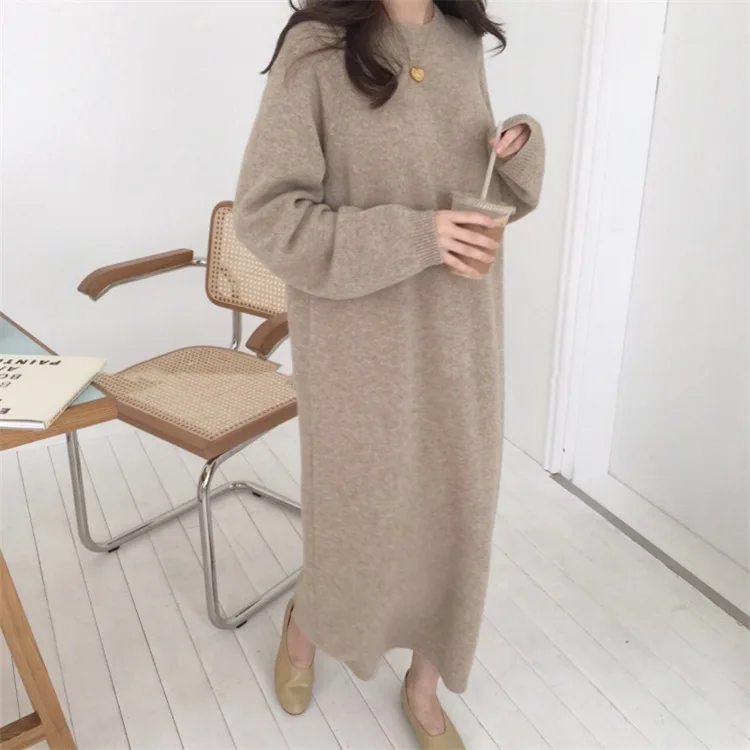 Hot Sale Of The Season Autumn Winter Women's Mid-Length Woolen Knitted Dress Cashmere Wrap over Knee Sweater Dress Half High Col
Hot Sale Of The Season Autumn Winter Women's Mid-Length Woolen Knitted Dress Cashmere Wrap over Knee Sweater Dress Half High Col