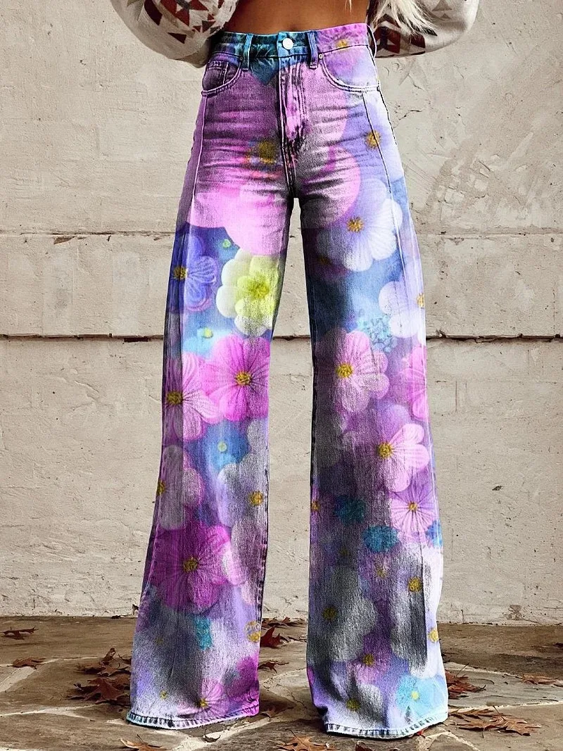 New Vintage Gradient Faux Jeans Women Wide Leg Denim Pants New Fashion High Waist Casual Retro Punk 3D Print Faux Jeans Trousers
New Vintage Gradient Faux Jeans Women Wide Leg Denim Pants New Fashion High Waist Casual Retro Punk 3D Print Faux Jeans Trousers