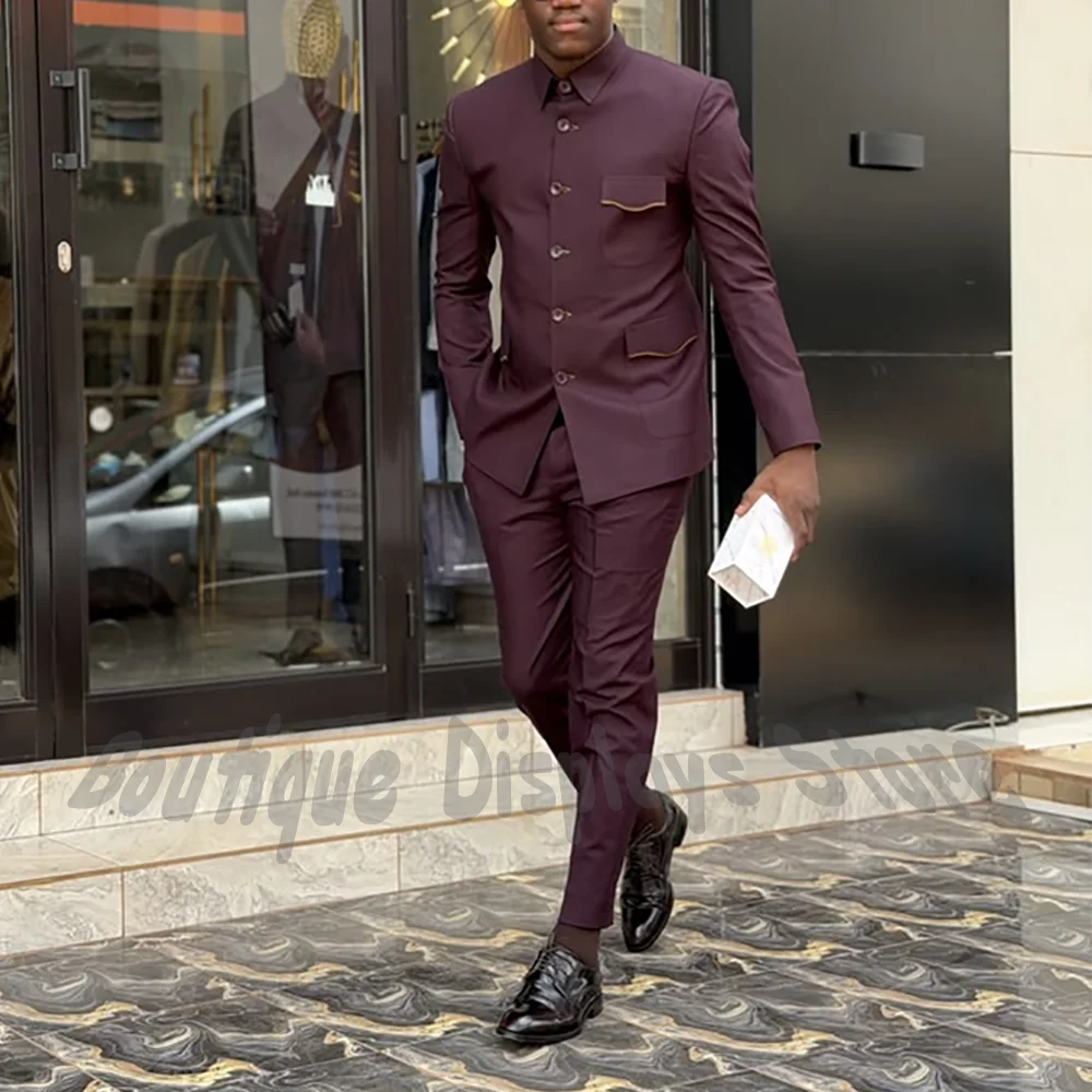 Chic Stand Collar Men Suit 2 Pieces Single Breasted Slim Fit Formal Business Jacket Pants Set Tuxedo Daily Casual Outfit
Chic Stand Collar Men Suit 2 Pieces Single Breasted Slim Fit Formal Business Jacket Pants Set Tuxedo Daily Casual Outfit