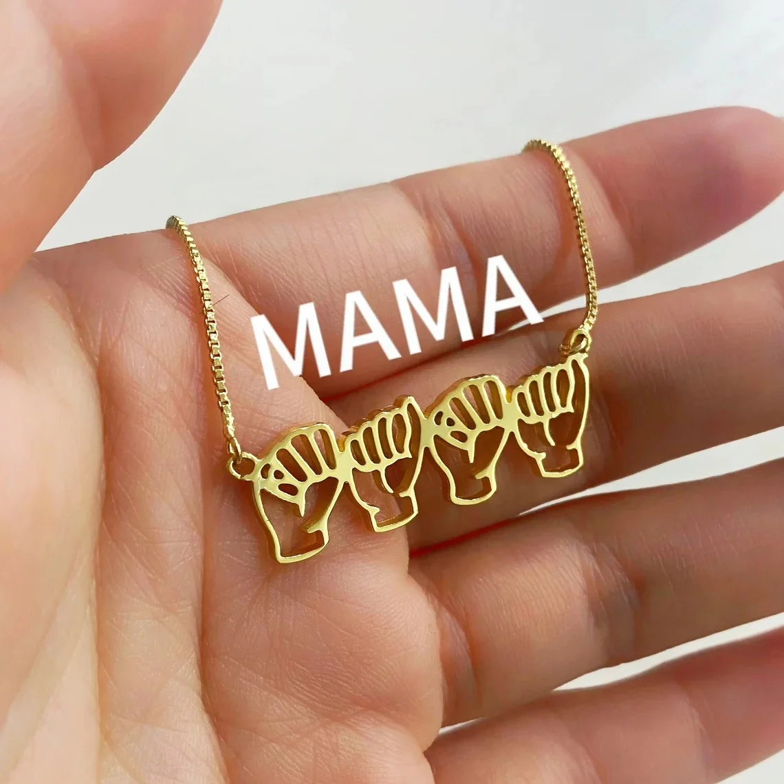 Mom Gift•ASL Mama Necklace •Personalized Name Necklace in Sign Language • New Mom Necklaces • Mother Special Name Necklace
Mom Gift•ASL Mama Necklace •Personalized Name Necklace in Sign Language • New Mom Necklaces • Mother Special Name Necklace