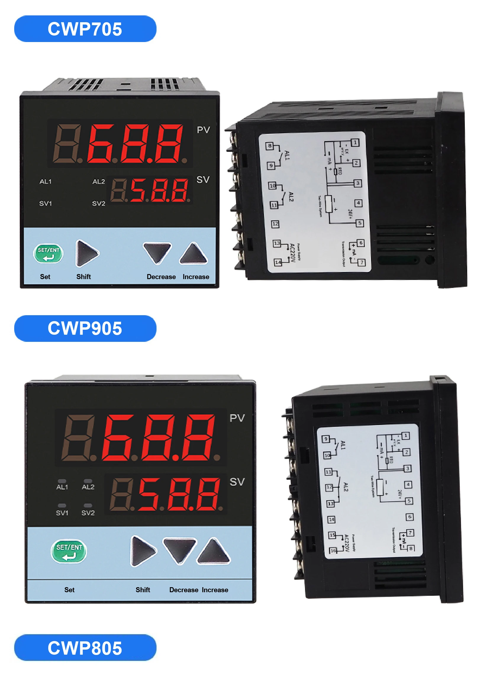 4-20mA 0-5V 0-10V Output for Industrial Process Control High Accuracy PID Temperature Controller Digital Display
4-20mA 0-5V 0-10V Output for Industrial Process Control High Accuracy PID Temperature Controller Digital Display