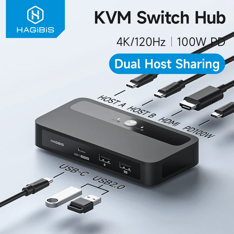 KVM-переключатель Hagibis USB C, 1 монитор, 2 компьютера, 4K HDMI KVM-переключатели, USB-концентратор PD для совместного использования одного монитора, клавиатуры, мыши, принтера
KVM-переключатель Hagibis USB C, 1 монитор, 2 компьютера, 4K HDMI KVM-переключатели, USB-концентратор PD для совместного использования одного монитора, клавиатуры, мыши, принтера