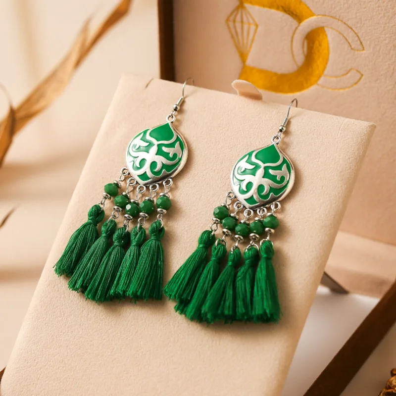 Vintage Ethnic Colorful Tassel Earrings for Women Elegant Peach Heart Crystal Alloy Earring Party Wedding Daily Jewelry
Vintage Ethnic Colorful Tassel Earrings for Women Elegant Peach Heart Crystal Alloy Earring Party Wedding Daily Jewelry