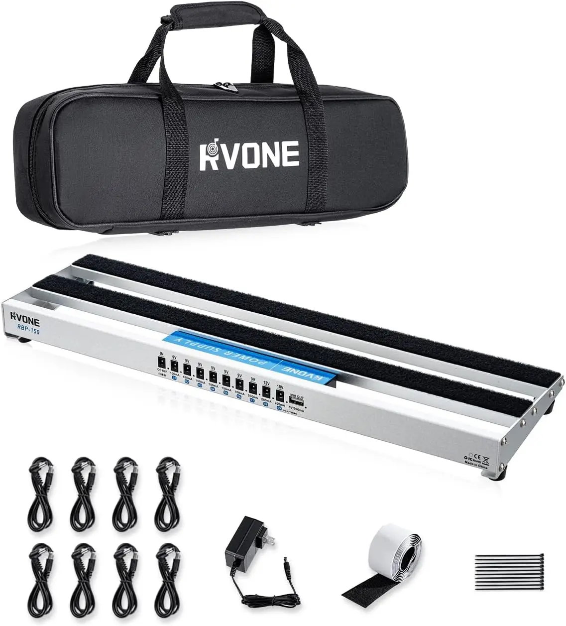Small Guitar Pedal Board with Built-in Power Supply, 19.09x5.11" Aluminum Alloy Portable with Bag, Cables, Hook&Loop
Small Guitar Pedal Board with Built-in Power Supply, 19.09x5.11" Aluminum Alloy Portable with Bag, Cables, Hook&Loop