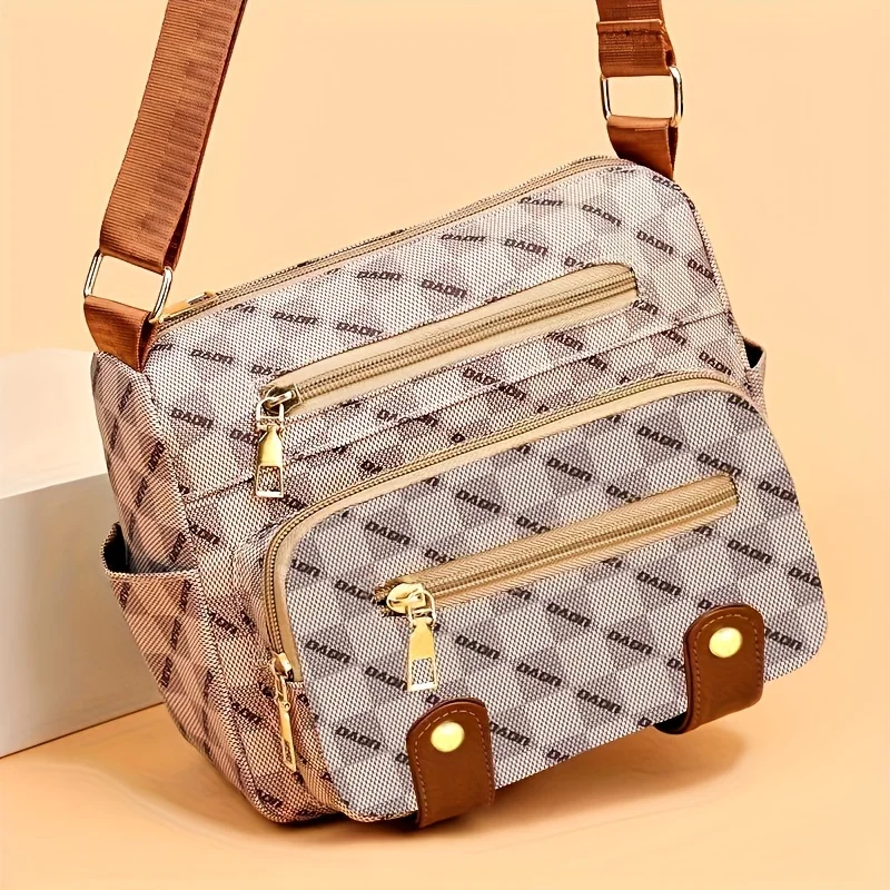 Checked messenger bag, women's multi-pocket wallet, rivet-embellished faux leather shoulder bag
Checked messenger bag, women's multi-pocket wallet, rivet-embellished faux leather shoulder bag