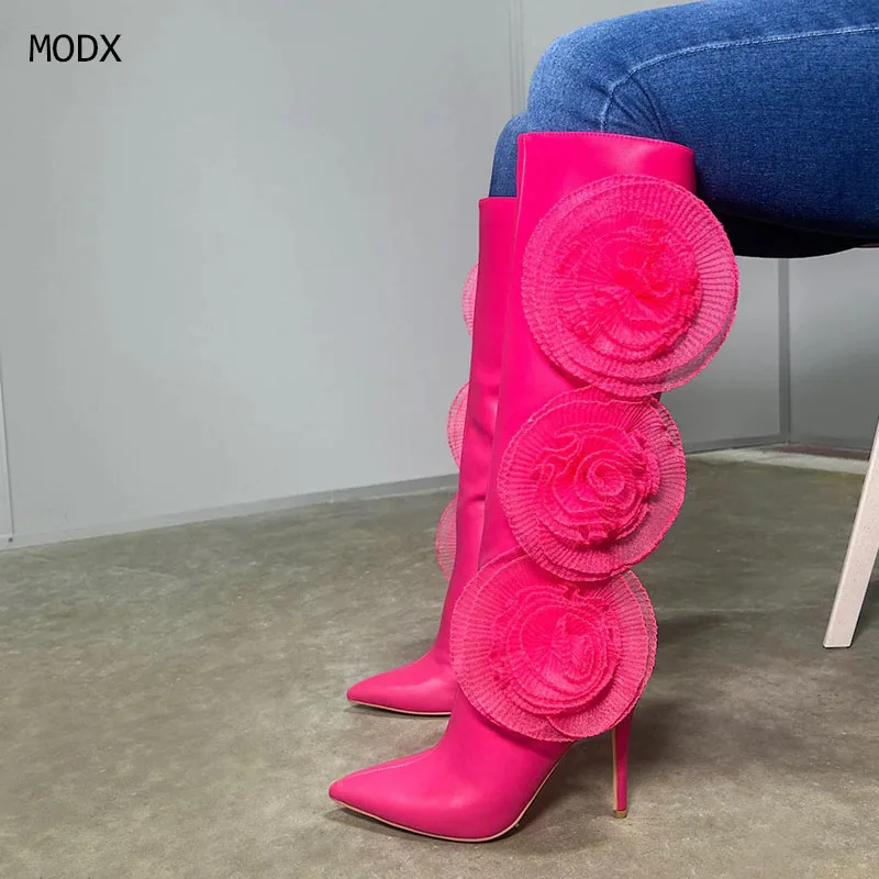 2025 Women New Arrival Cute Sweet Flower Decoration High Heel Pointed Toe Knee High Boots Fashion Catwalk Boots for Women 44
2025 Women New Arrival Cute Sweet Flower Decoration High Heel Pointed Toe Knee High Boots Fashion Catwalk Boots for Women 44