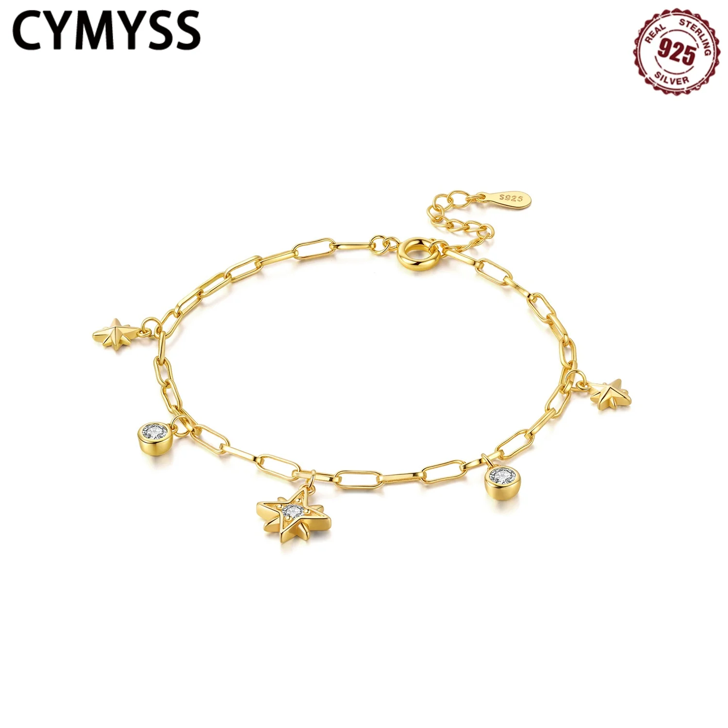 CYMYSS 925 Sterling Silver Top Hot Selling Charm bracelet, Simple Sparkling bracelet, DIY jewelry, Zircon Plated 18K Gold
CYMYSS 925 Sterling Silver Top Hot Selling Charm bracelet, Simple Sparkling bracelet, DIY jewelry, Zircon Plated 18K Gold