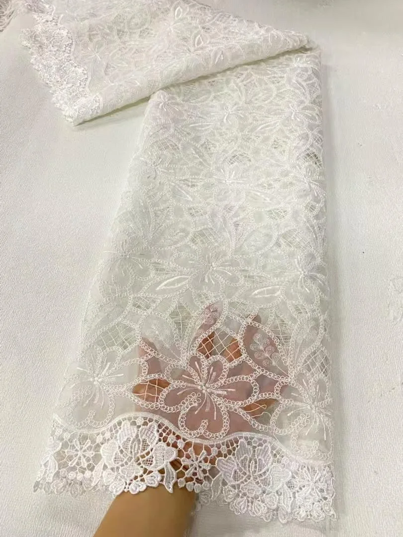 African Nigerian High-Quality Tulle Lace Fabric Organza Embroidery Guipure for Party Gown Jacquard Wedding Dress 5Yard JL495
African Nigerian High-Quality Tulle Lace Fabric Organza Embroidery Guipure for Party Gown Jacquard Wedding Dress 5Yard JL495