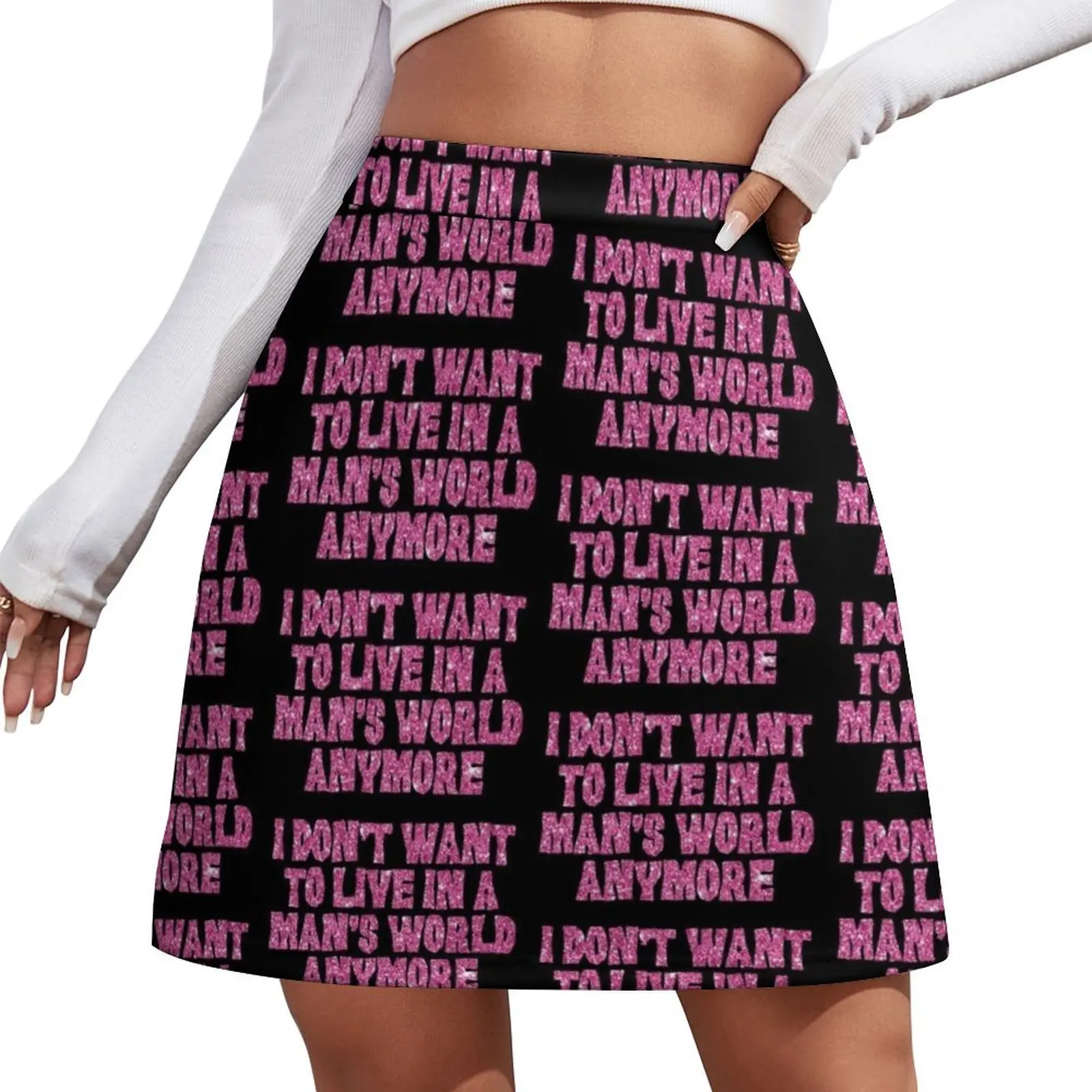 I DON'T WANT TO LIVE IN A MAN'S WORLD ANYMORE Marina pink glitter text Mini Skirt fashion fairy grunge Mini Skirt
I DON'T WANT TO LIVE IN A MAN'S WORLD ANYMORE Marina pink glitter text Mini Skirt fashion fairy grunge Mini Skirt