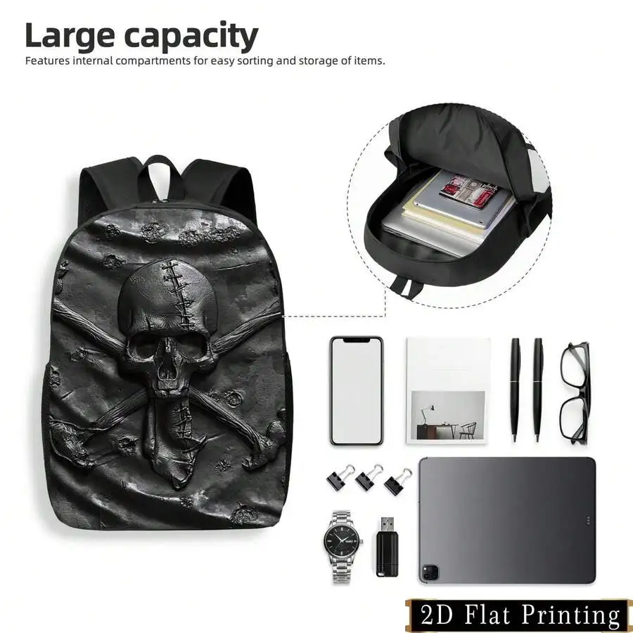 Skull Design Large Capacity Backpack For Adults, 2D Flat Printing, Lightweight With Adjustable Straps And Internal Compartments
Skull Design Large Capacity Backpack For Adults, 2D Flat Printing, Lightweight With Adjustable Straps And Internal Compartments
