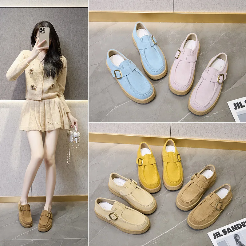 2025 Spring New Matte Leather Thick-soled Yellow-blue Women's Wedge Heel Muffin Bottom Belt Buckle Lazy Single Shoes
2025 Spring New Matte Leather Thick-soled Yellow-blue Women's Wedge Heel Muffin Bottom Belt Buckle Lazy Single Shoes