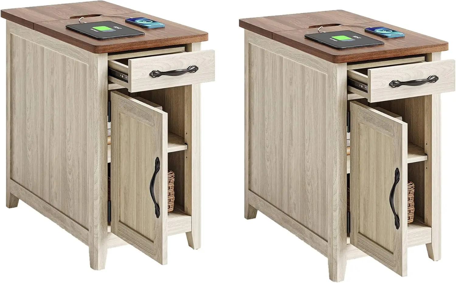 LINSY HOME End Table Set of 2 with Charging Station, Modern Farmhouse Sofa Couch Side Table, Wooden Bedside Table for Living Roo
LINSY HOME End Table Set of 2 with Charging Station, Modern Farmhouse Sofa Couch Side Table, Wooden Bedside Table for Living Roo