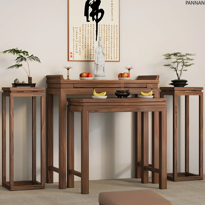 Solid wood table incense case living room Buddhist hall shrine simple black walnut Buddha table
Solid wood table incense case living room Buddhist hall shrine simple black walnut Buddha table