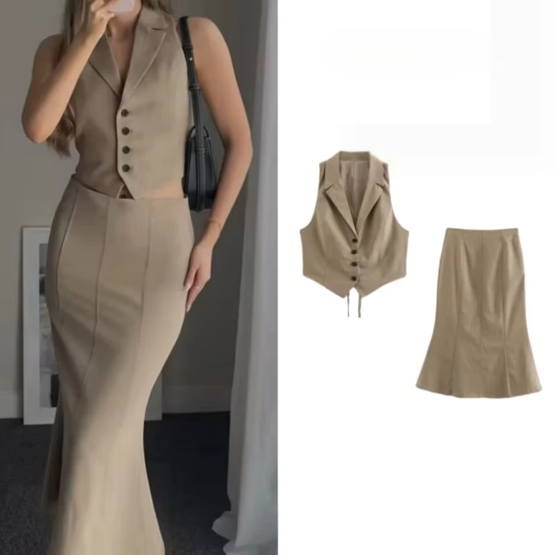 TRAF ZR Holiday Sets for Women 2 Pieces Two Piece Set Women's Midi Skirt Outfit summer Korean Style Party Dresses Sets
TRAF ZR Holiday Sets for Women 2 Pieces Two Piece Set Women's Midi Skirt Outfit summer Korean Style Party Dresses Sets
