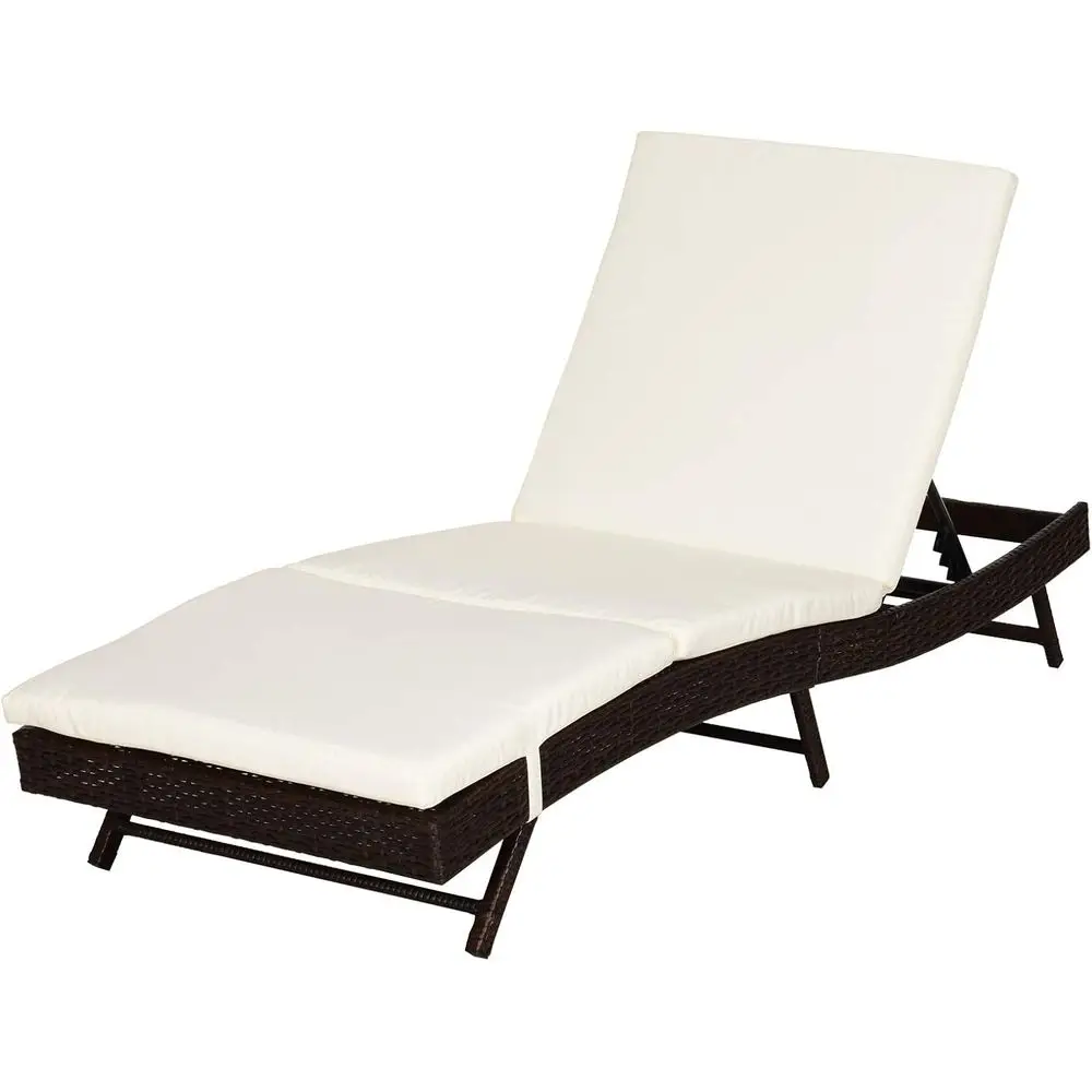 Outdoor Cream 5-Position Adjustable Backrest Chaise Lounge with Cushion, Rattan Wicker Pool Chair for Sun Tanning
Outdoor Cream 5-Position Adjustable Backrest Chaise Lounge with Cushion, Rattan Wicker Pool Chair for Sun Tanning