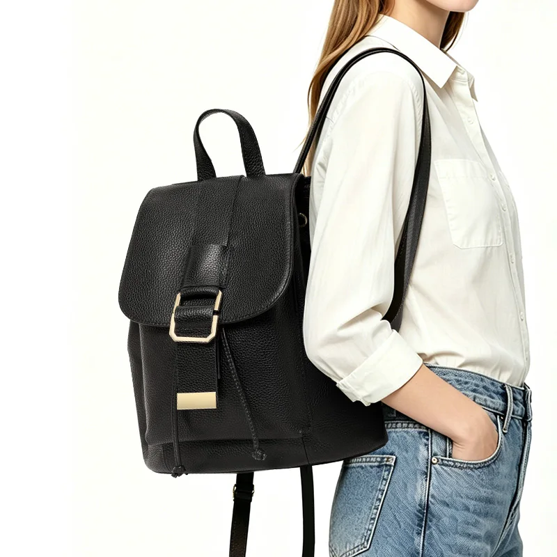 Women's Pebbled Leather Backpack, Mini Drawstring Backpack with Gold Buckle, Ladies Casual Daypack Ideal for Work & Daily Use
Women's Pebbled Leather Backpack, Mini Drawstring Backpack with Gold Buckle, Ladies Casual Daypack Ideal for Work & Daily Use