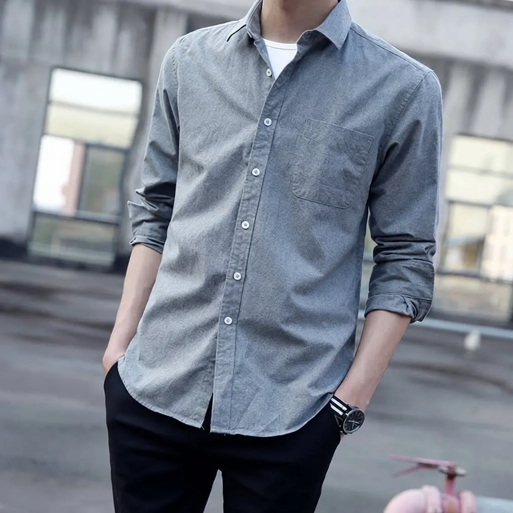 Oxford Weave Cotton Long Sleeve Men's Shirt Casual Pure Color Spring New Youth Leisure White Shirt Large Size Square Collar
Oxford Weave Cotton Long Sleeve Men's Shirt Casual Pure Color Spring New Youth Leisure White Shirt Large Size Square Collar