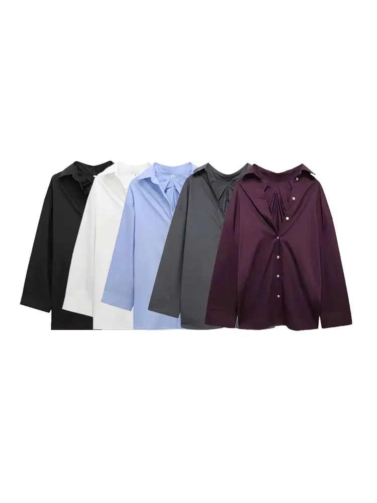 GELITAYIN TRZA-Oversized Pleated Back Shirts For Women, Long Sleeve, Button-up, Female Blouses, Chic Tops, Fashion
GELITAYIN TRZA-Oversized Pleated Back Shirts For Women, Long Sleeve, Button-up, Female Blouses, Chic Tops, Fashion