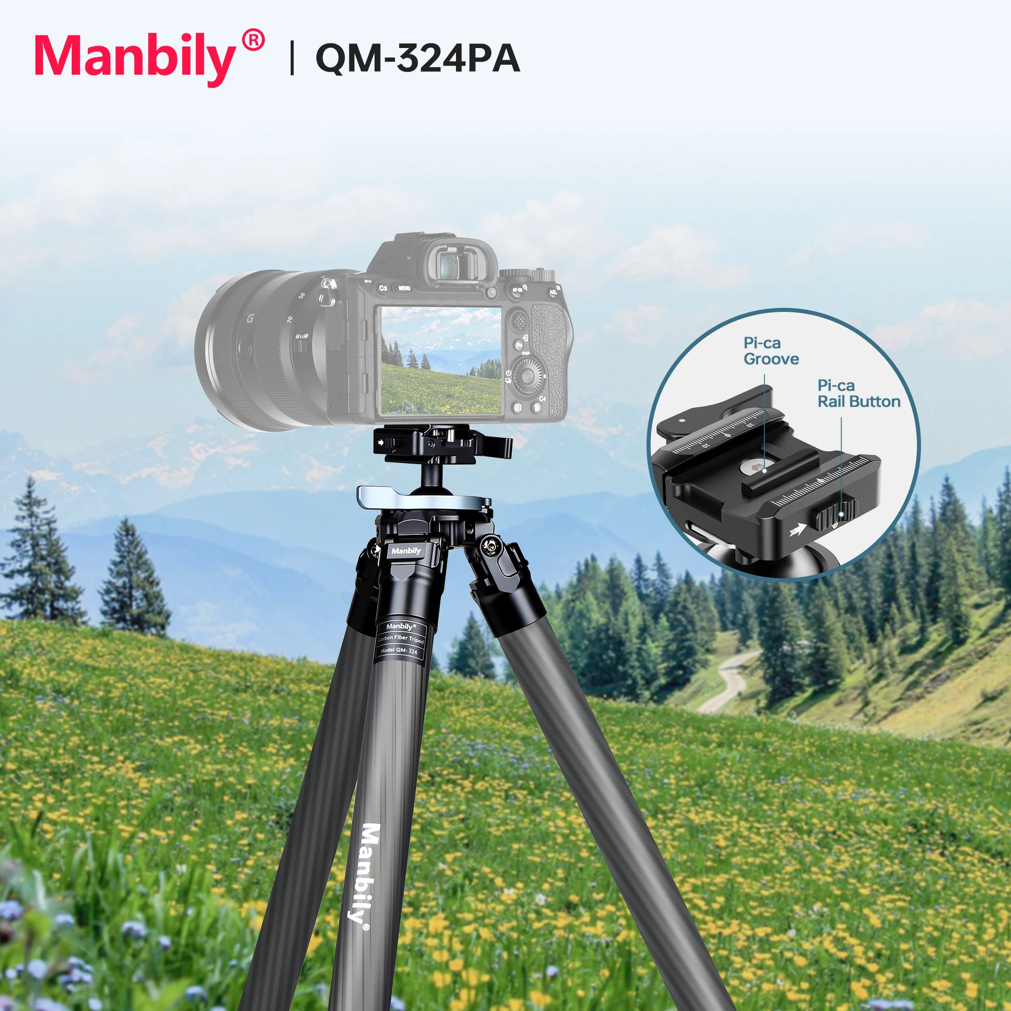 Manbily Carbon Fiber Hunting Tripod QM-324PA 32mm Max Tube Picatinny to Arca Swiss Adapters Lever Lock Design,Max Load 44lbs
Manbily Carbon Fiber Hunting Tripod QM-324PA 32mm Max Tube Picatinny to Arca Swiss Adapters Lever Lock Design,Max Load 44lbs