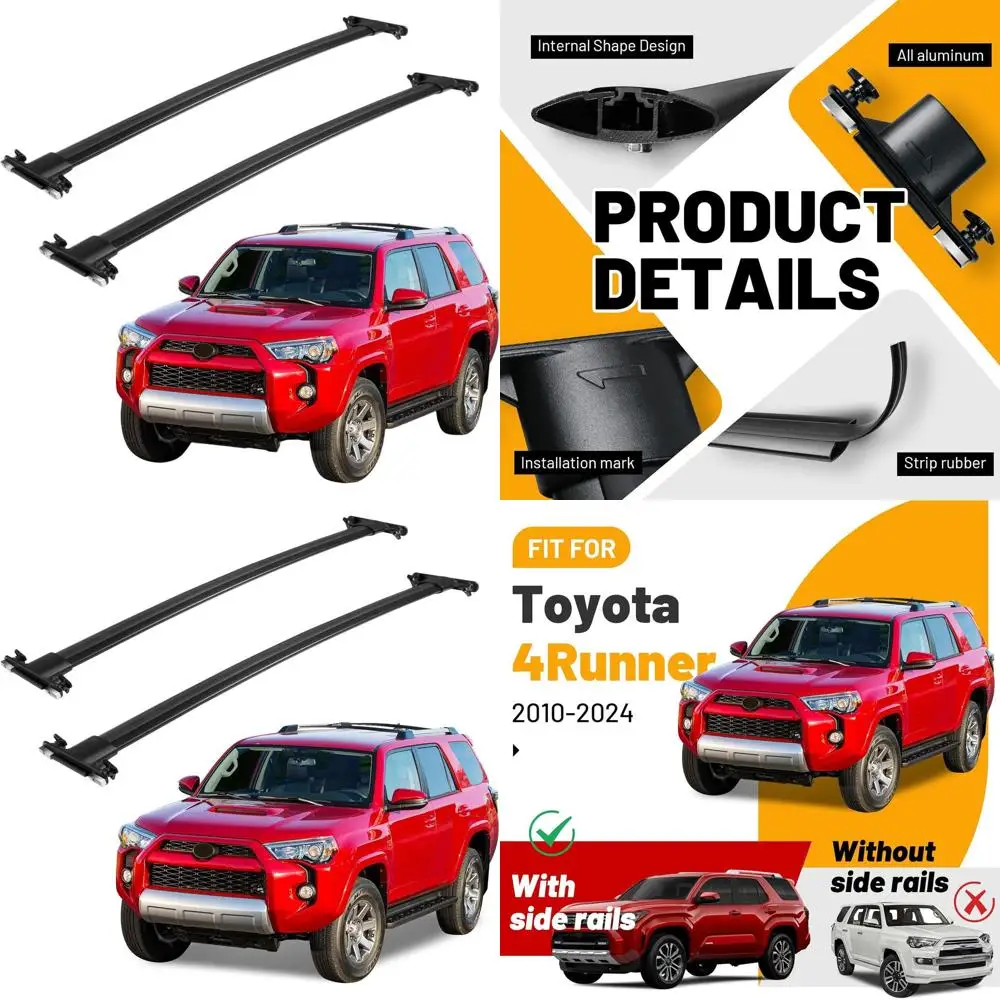 Алюминиевые поперечины на крышу для Toyota 4Runner 2010-2024, совместимые грузовые и велосипедные багажники
Алюминиевые поперечины на крышу для Toyota 4Runner 2010-2024, совместимые грузовые и велосипедные багажники