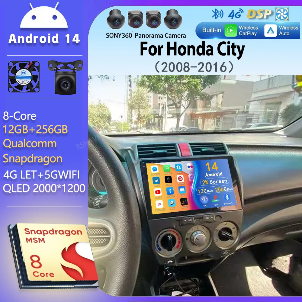 Android 14 Carplay Car Radio For Honda City 2008 2009 2010 2011 - 2016 Navigation GPS Multimedia Player stereo wifi+4G video DSP
Android 14 Carplay Car Radio For Honda City 2008 2009 2010 2011 - 2016 Navigation GPS Multimedia Player stereo wifi+4G video DSP