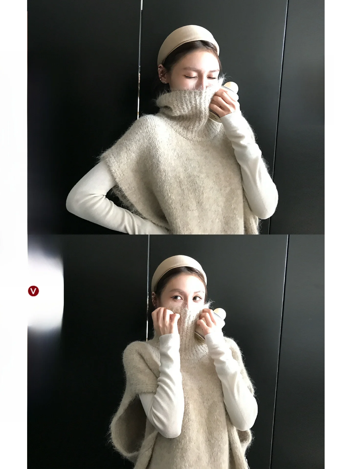 Oversized High Collar Sweater Vest Lazy Sle Layering Wool Pull over Top Skk Store Polyester Blend No Sve Women's Knitwear
Oversized High Collar Sweater Vest Lazy Sle Layering Wool Pull over Top Skk Store Polyester Blend No Sve Women's Knitwear