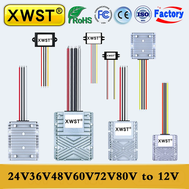 Waterproof Step Down DC DC Converter 24V 36V 48V 60V 72V 80V 85V to 12V Buck Power Supply Module 12V Voltage Regulator CE ROSH
Waterproof Step Down DC DC Converter 24V 36V 48V 60V 72V 80V 85V to 12V Buck Power Supply Module 12V Voltage Regulator CE ROSH