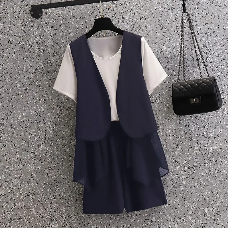 plus Size Women's Summer New Sle Slimming ort Sve Vest Loose Casual Pants Tee Piece Set Faionable Casual Wear
plus Size Women's Summer New Sle Slimming ort Sve Vest Loose Casual Pants Tee Piece Set Faionable Casual Wear